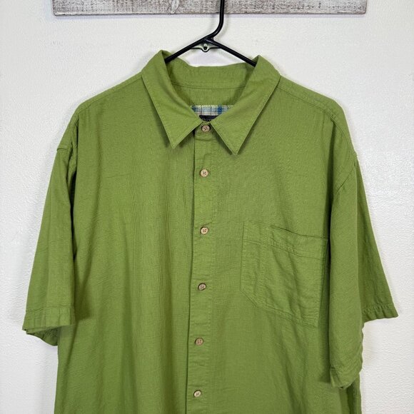 Royal Robbins XXL Green Short Sleeve Button Down Shirt Desert Pucker Cactus - Picture 7 of 11